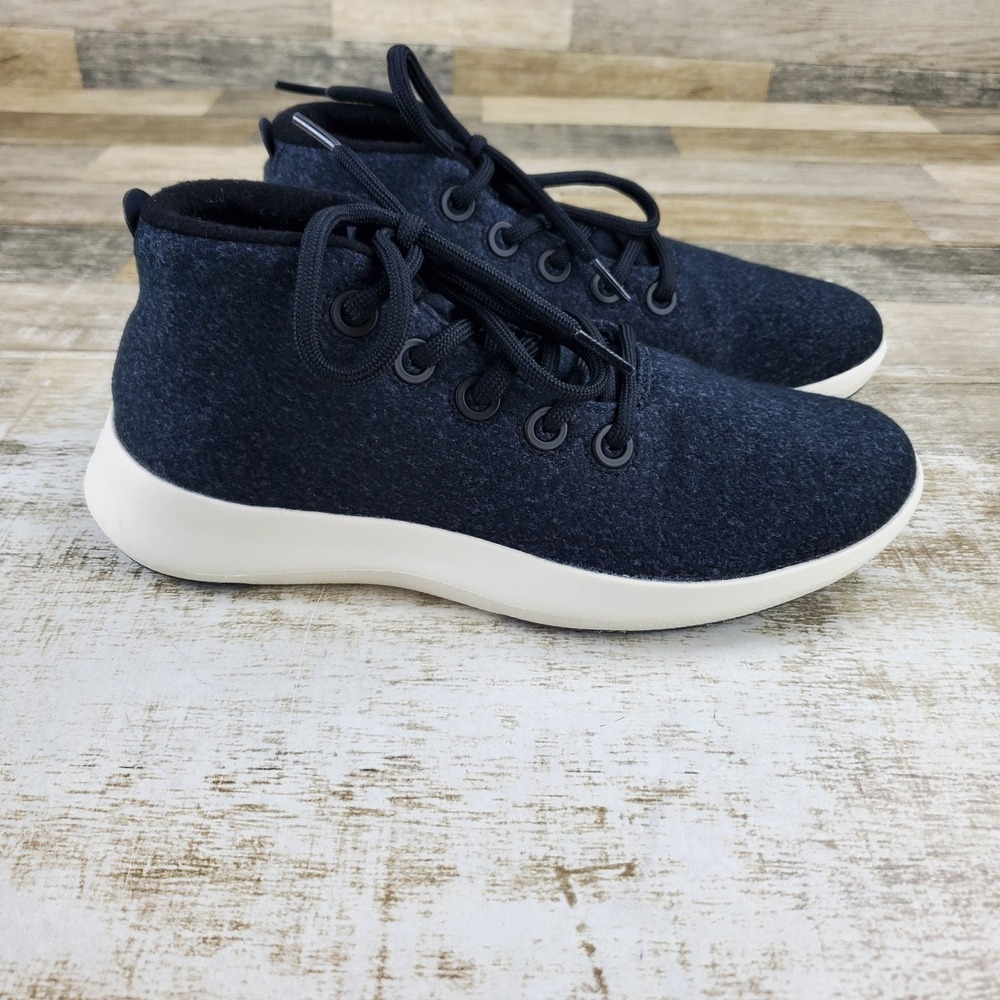 Allbirds Wool Runner-Up Mizzle Mens Shoes Sz 8 Natural Black High Top Sneakers